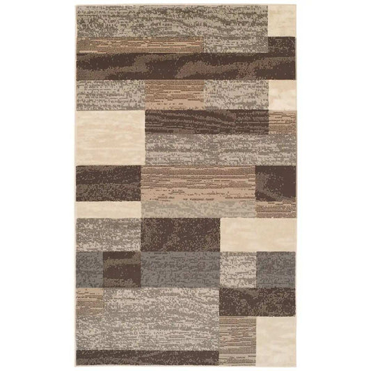7' X 9' Slate Patchwork Power Loom Stain Resistant Area Rug - Homeroots - Flyclothing LLC