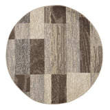 8' Round Slate Round Patchwork Power Loom Stain Resistant Area Rug - Homeroots - Flyclothing LLC