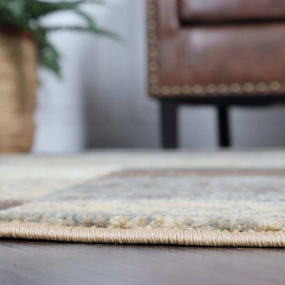 8' Round Slate Round Patchwork Power Loom Stain Resistant Area Rug - Homeroots - Flyclothing LLC