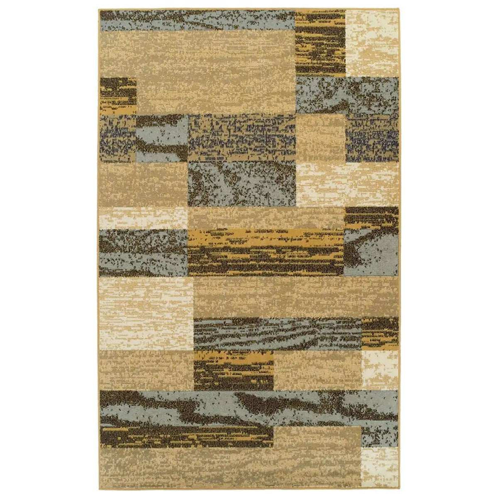 8' X 10' Light Blue And Beige Patchwork Power Loom Stain Resistant Area Rug - Homeroots - Flyclothing LLC