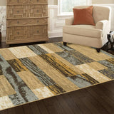 8' X 10' Light Blue And Beige Patchwork Power Loom Stain Resistant Area Rug - Homeroots - Flyclothing LLC