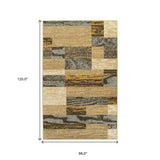 8' X 10' Light Blue And Beige Patchwork Power Loom Stain Resistant Area Rug - Homeroots - Flyclothing LLC