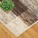 8' Square Slate Square Patchwork Power Loom Stain Resistant Area Rug - Homeroots - Flyclothing LLC