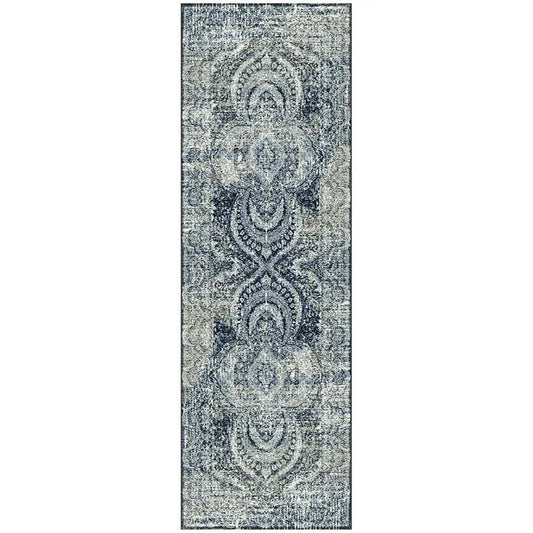 8' Taupe Abstract Power Loom Distressed Stain Resistant Runner Rug - Homeroots - Flyclothing LLC