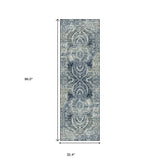 8' Taupe Abstract Power Loom Distressed Stain Resistant Runner Rug - Homeroots - Flyclothing LLC