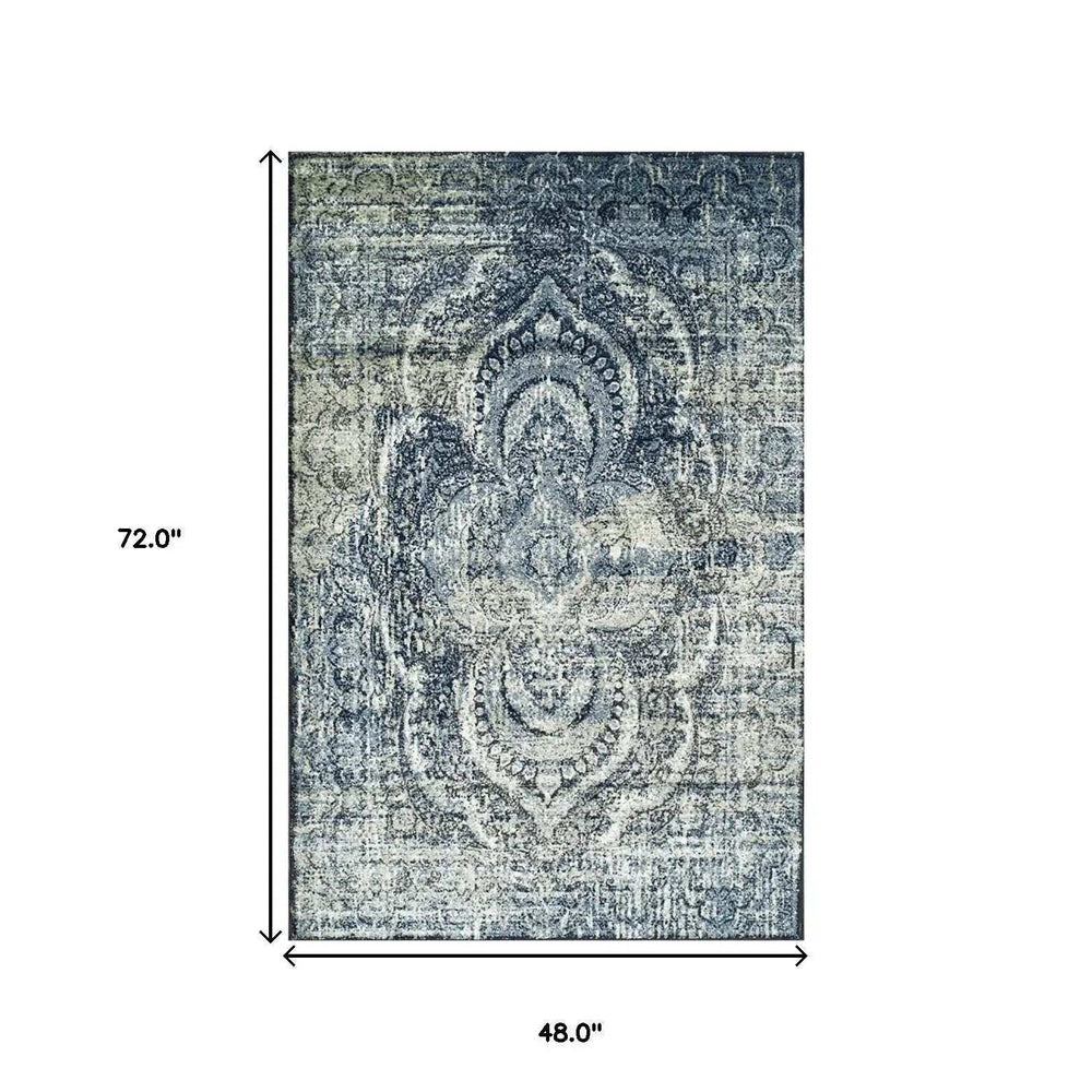 4' X 6' Taupe Abstract Power Loom Distressed Stain Resistant Area Rug - Homeroots - Flyclothing LLC