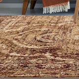 4' X 6' Maroon And Gold Abstract Power Loom Distressed Stain Resistant Area Rug - Homeroots - Flyclothing LLC