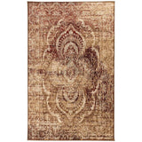 5' X 8' Maroon And Gold Abstract Power Loom Distressed Stain Resistant Area Rug - Homeroots - Flyclothing LLC
