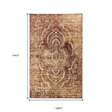 9' X 12' Maroon And Gold Abstract Power Loom Distressed Stain Resistant Area Rug - Homeroots - Flyclothing LLC