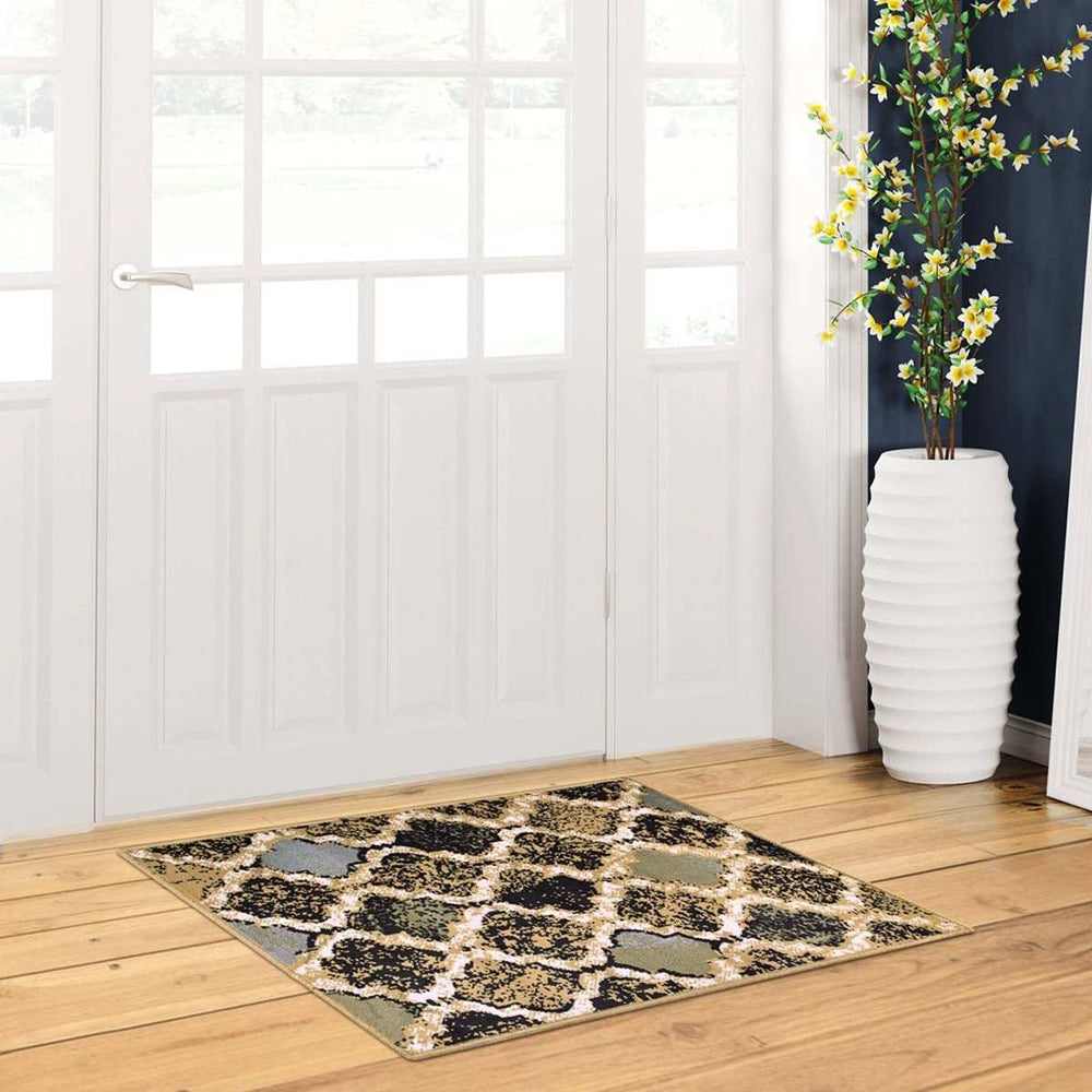 2' X 3' Multi Color Quatrefoil Power Loom Distressed Stain Resistant Area Rug - Homeroots - Flyclothing LLC