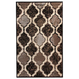 3' X 5' Chocolate Quatrefoil Power Loom Distressed Stain Resistant Area Rug - Homeroots - Flyclothing LLC