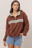 HYFVE Fleece Color Block Half Zip Sweatshirt - Trendsi - Flyclothing LLC