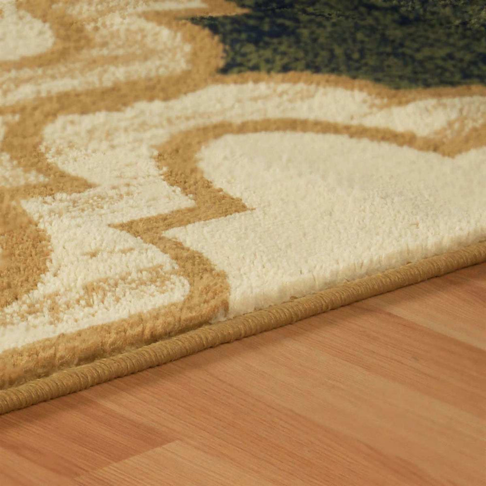 5' X 8' Cream Quatrefoil Power Loom Distressed Stain Resistant Area Rug - Homeroots - Flyclothing LLC