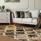 5' X 8' Multi Color Quatrefoil Power Loom Distressed Stain Resistant Area Rug - Homeroots - Flyclothing LLC