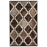 6' X 9' Chocolate Quatrefoil Power Loom Distressed Stain Resistant Area Rug - Homeroots - Flyclothing LLC