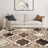 6' X 9' Ivory Quatrefoil Power Loom Distressed Stain Resistant Area Rug - Homeroots - Flyclothing LLC