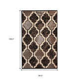 7' X 9' Chocolate Quatrefoil Power Loom Distressed Stain Resistant Area Rug - Homeroots - Flyclothing LLC
