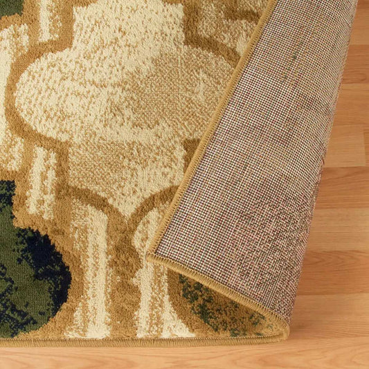 8' X 10' Cream Quatrefoil Power Loom Distressed Stain Resistant Area Rug - Homeroots - Flyclothing LLC