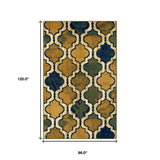 8' X 10' Green Quatrefoil Power Loom Distressed Stain Resistant Area Rug - Homeroots - Flyclothing LLC