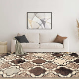 9' X 12' Ivory Quatrefoil Power Loom Distressed Stain Resistant Area Rug - Homeroots - Flyclothing LLC