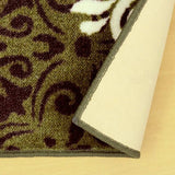 2' X 3' Greens And Browns Floral Power Loom Non Skid Area Rug - Homeroots - Flyclothing LLC