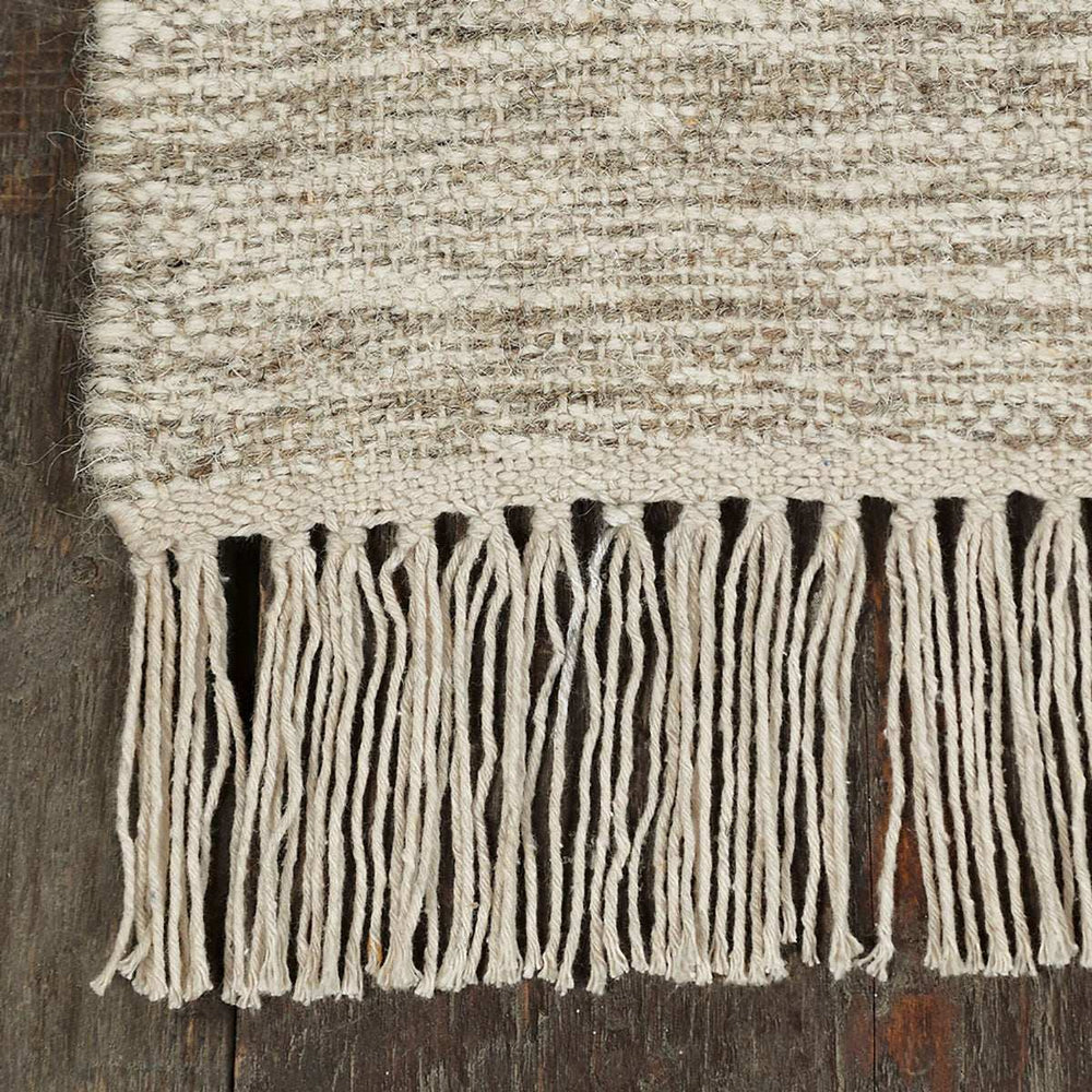 5' X 8' Grey Geometric Flatweave Handmade Stain Resistant Area Rug With Fringe - Homeroots - Flyclothing LLC