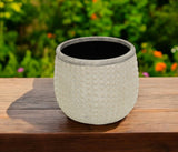 6" Beige Dot Ceramic Indoor Outdoor Round Pot Planter - Homeroots - Flyclothing LLC