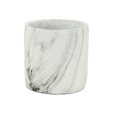 6" White and Gray Marbleized Ceramic Indoor Outdoor Round Pot Planter - Homeroots - Flyclothing LLC