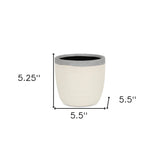 6" Cream and Gray Crackle Mosaic Ceramic Indoor Outdoor Round Pot Planter - Homeroots - Flyclothing LLC