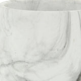6" White and Gray Marbleized Ceramic Indoor Outdoor Round Pot Planter - Homeroots - Flyclothing LLC