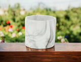 6" White and Gray Marbleized Ceramic Indoor Outdoor Round Pot Planter - Homeroots - Flyclothing LLC