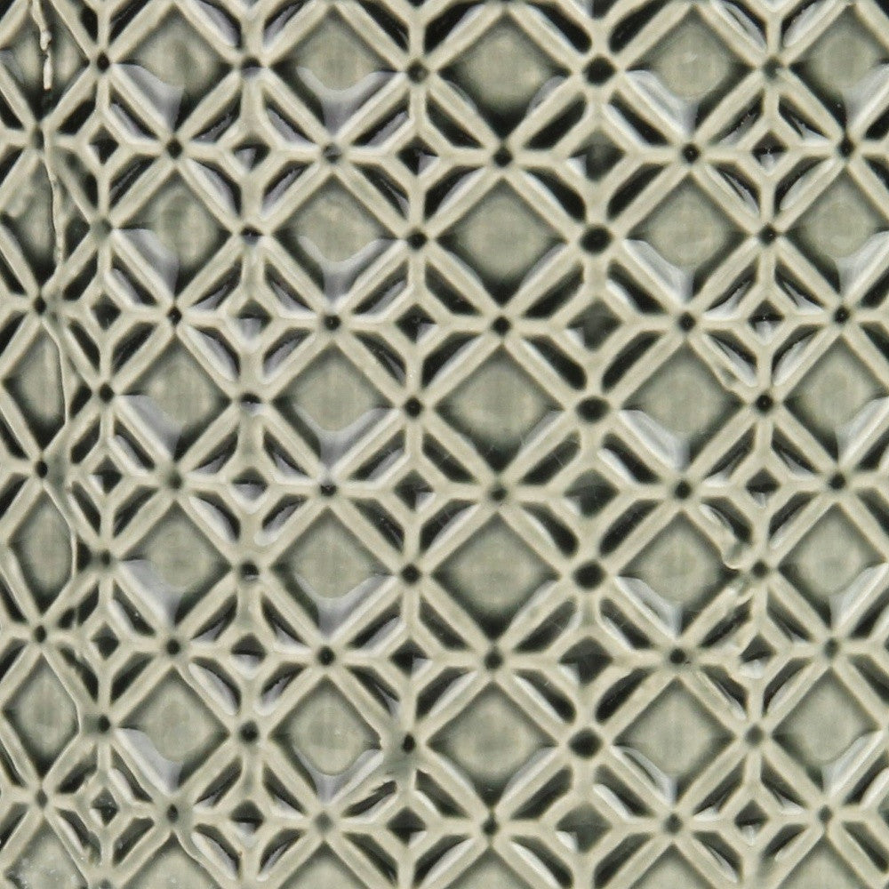 6" Gray Geometric Ceramic Indoor Outdoor Round Pot Planter - Homeroots - Flyclothing LLC