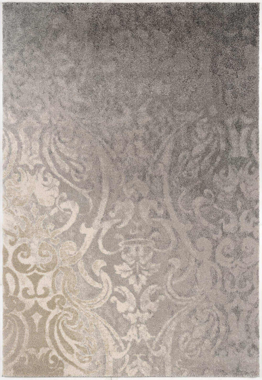 4' X 6' Grey Damask Power Loom Stain Resistant Area Rug - Homeroots - Flyclothing LLC