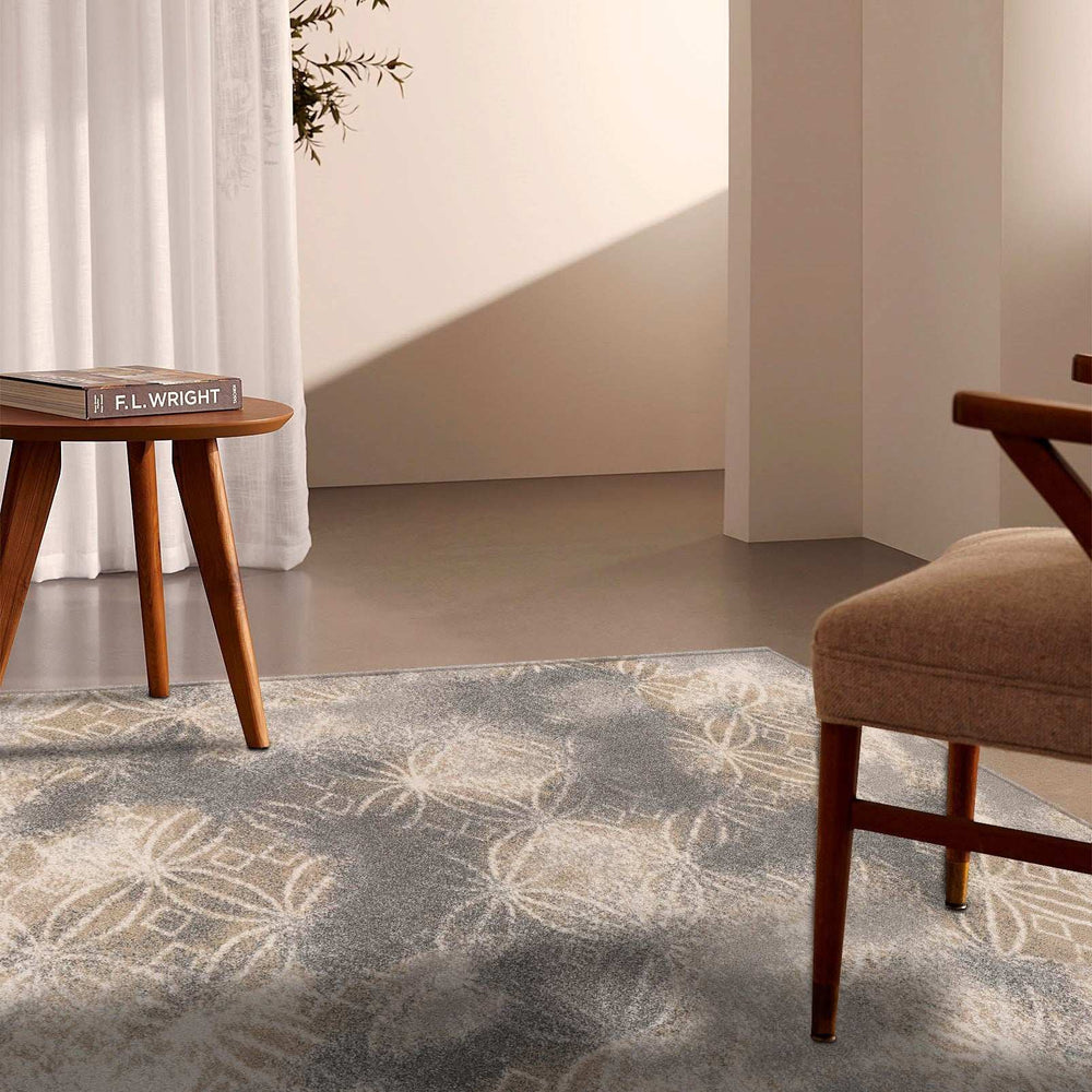 4' X 6' Light Grey Abstract Power Loom Stain Resistant Area Rug - Homeroots - Flyclothing LLC