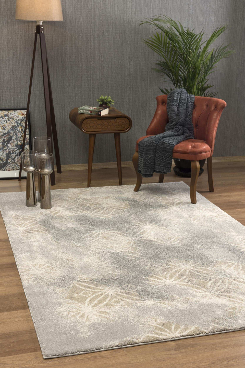 4' X 6' Light Grey Abstract Power Loom Stain Resistant Area Rug - Homeroots - Flyclothing LLC