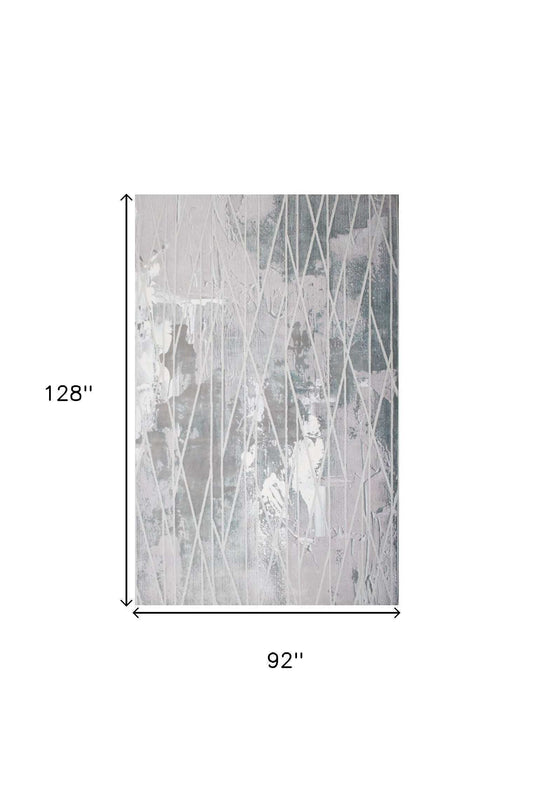 8' X 11' Blue Abstract Stain Resistant Area Rug - Homeroots - Flyclothing LLC