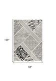 8' X 11' Grey Geometric Power Loom Stain Resistant Area Rug - Homeroots - Flyclothing LLC