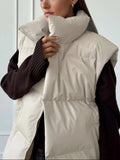 Zip Up Turtleneck Vest Coat - Trendsi - Flyclothing LLC