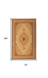 15' Runner Beige and Ivory Oriental Power Loom Runner Rug - Homeroots - Flyclothing LLC