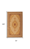 20' Runner Beige and Ivory Oriental Power Loom Runner Rug - Homeroots - Flyclothing LLC