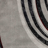 10' Gray and Black Abstract Power Loom Distressed Runner Rug - Homeroots - Flyclothing LLC