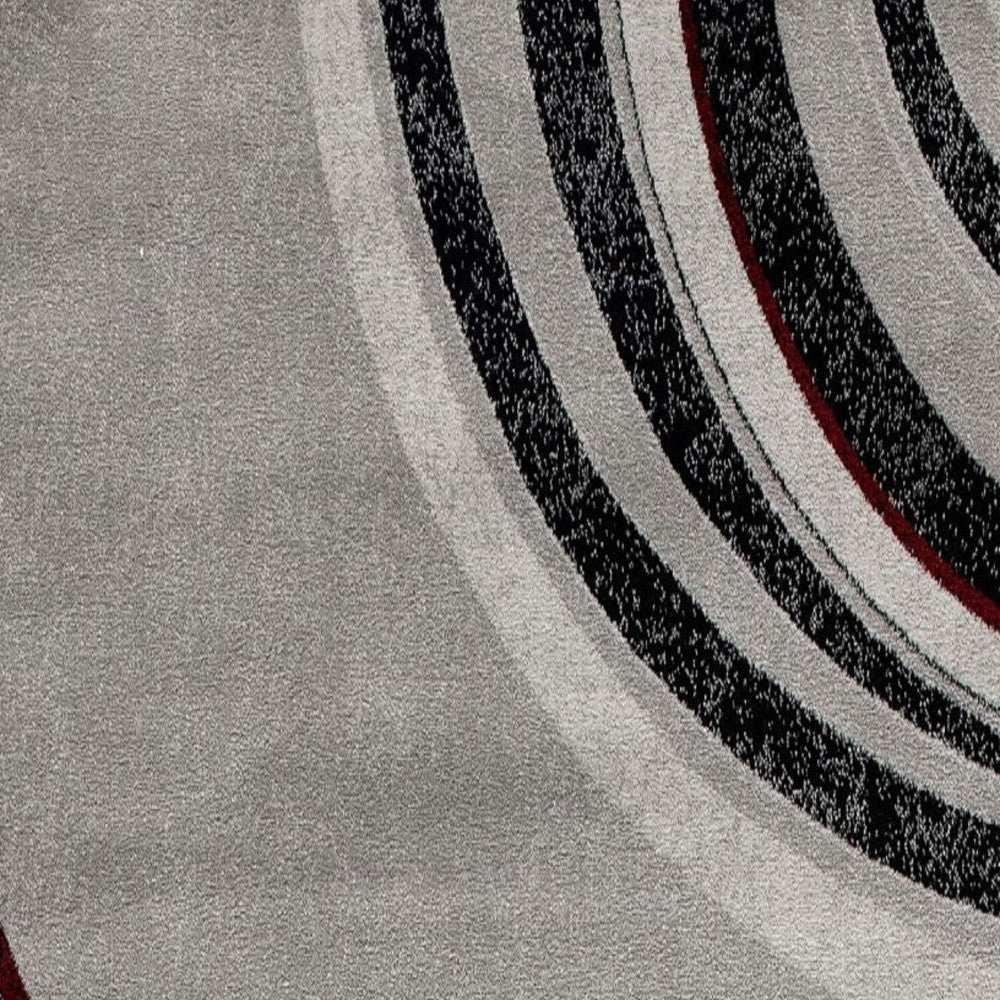 20' Gray and Black Abstract Power Loom Distressed Runner Rug - Homeroots - Flyclothing LLC