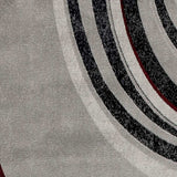 20' Gray and Black Abstract Power Loom Distressed Runner Rug - Homeroots - Flyclothing LLC