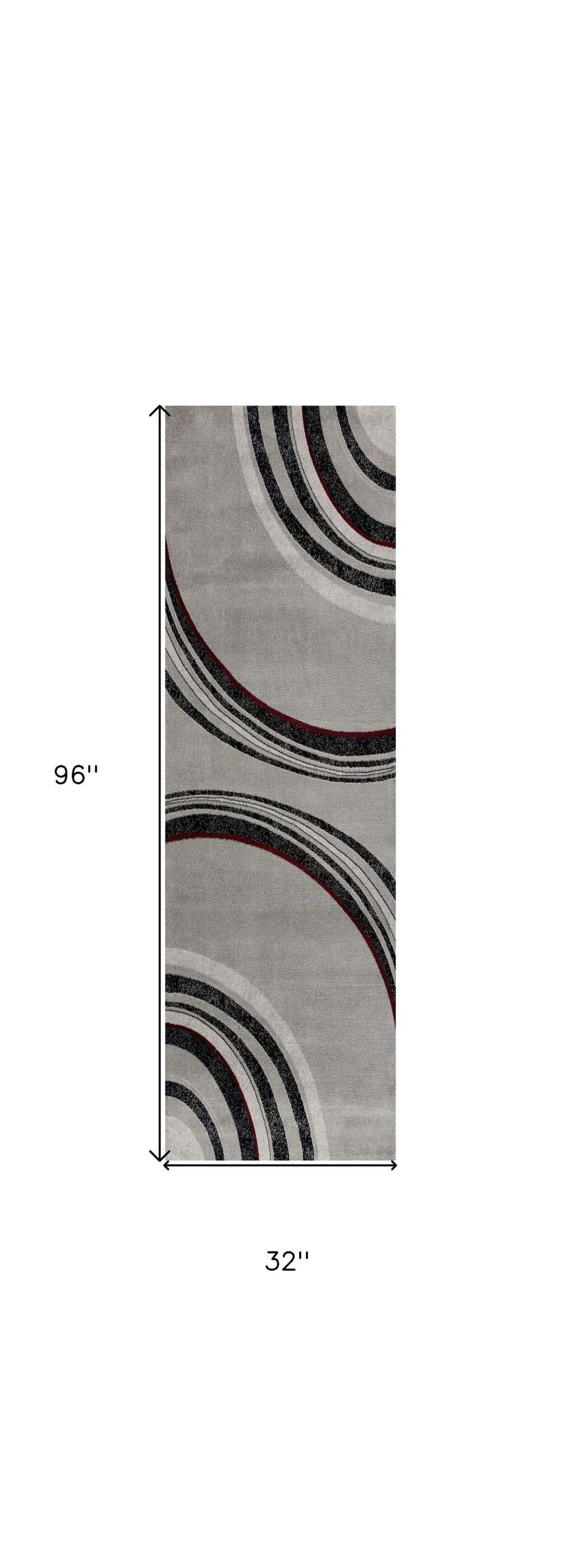 8' Gray and Black Abstract Power Loom Distressed Runner Rug - Homeroots - Flyclothing LLC
