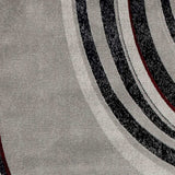 8' Gray and Black Abstract Power Loom Distressed Runner Rug - Homeroots - Flyclothing LLC