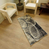 3' X 10' Grey Abstract Power Loom Stain Resistant Area Rug - Homeroots - Flyclothing LLC