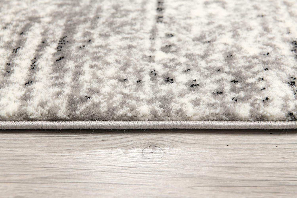 3' X 15' Grey Abstract Power Loom Stain Resistant Area Rug - Homeroots - Flyclothing LLC
