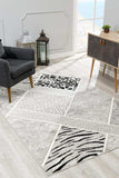 7' X 9' Grey Geometric Power Loom Stain Resistant Area Rug - Homeroots - Flyclothing LLC