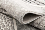 7' X 9' Grey Geometric Power Loom Stain Resistant Area Rug - Homeroots - Flyclothing LLC