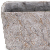 9" Gray Speckle Glaze Cement Indoor Outdoor Rectangular Pot Planter - Homeroots - Flyclothing LLC